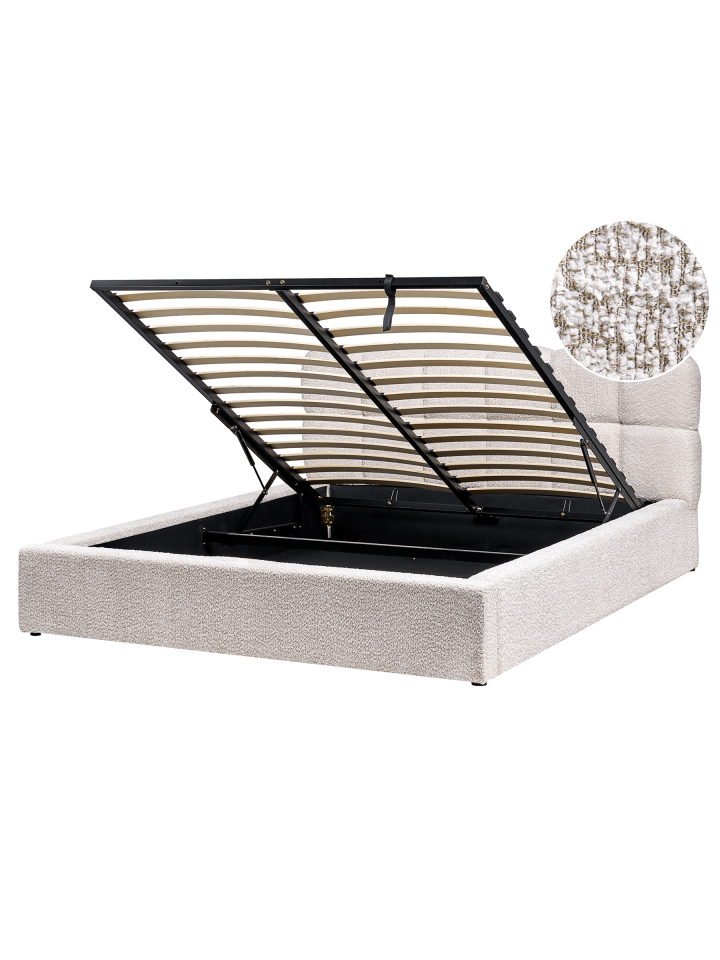 2-tlg Doppelbett BASTON in Beige