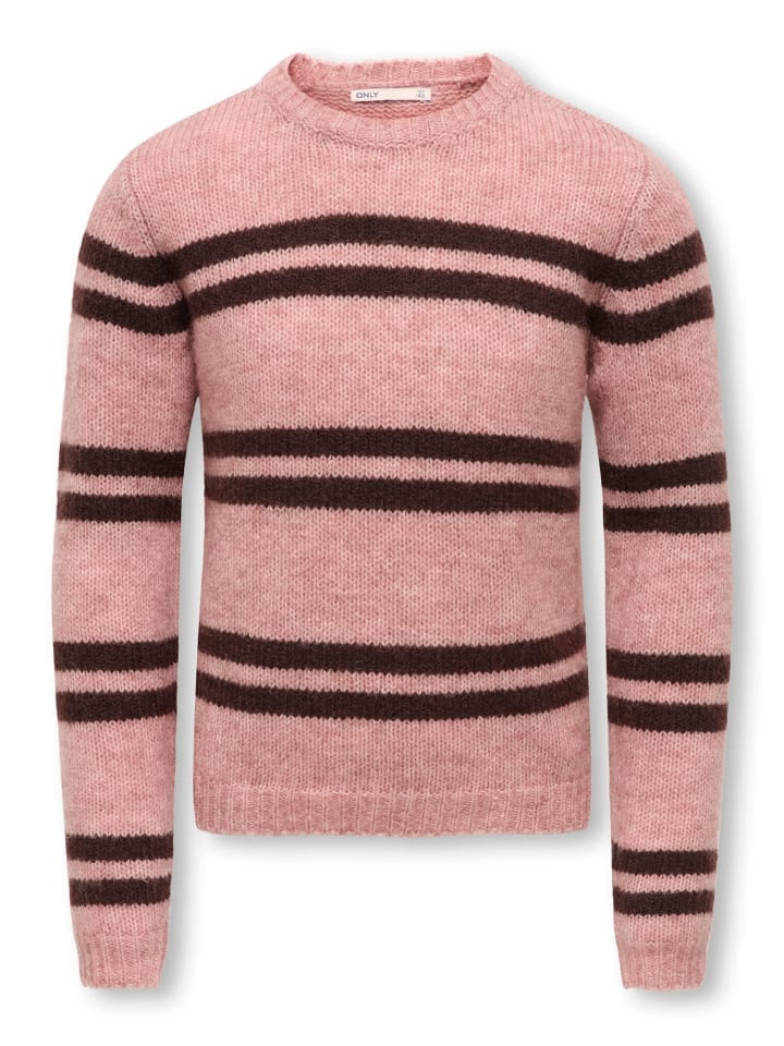 Strickpullover gestreift langarm Kogsophie in woodrose fudge
