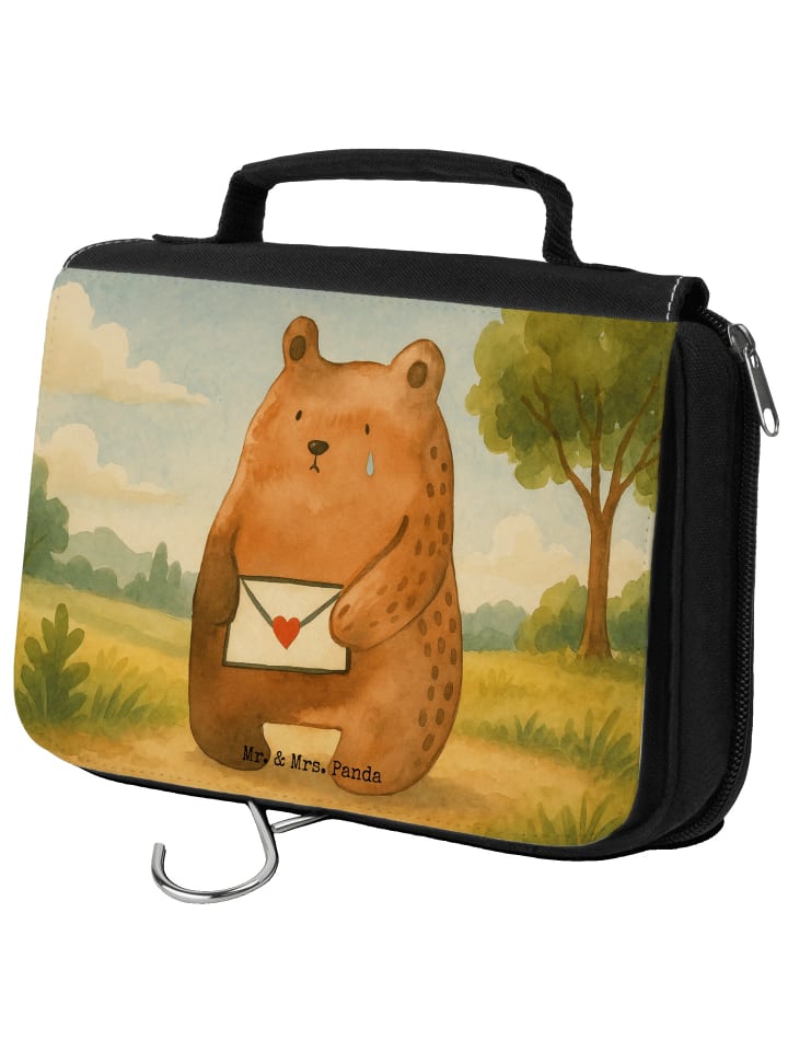 Kosmetiktäschchen Bär Vermissen Design ohne Spruch in Weiß