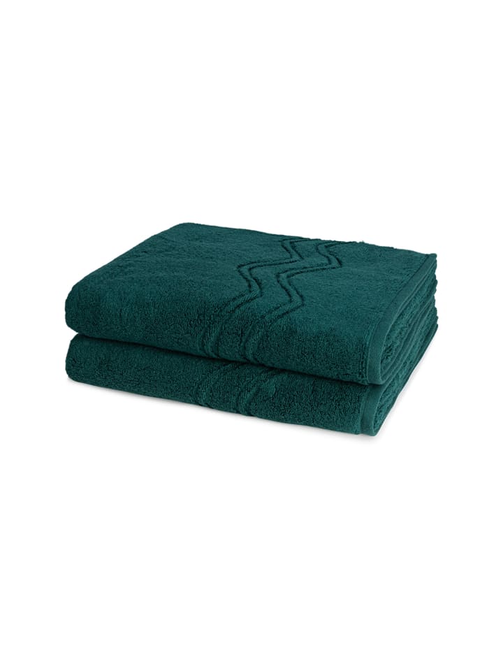 2 X Duschtuch im Set Cashmere feeling in Moosgrün