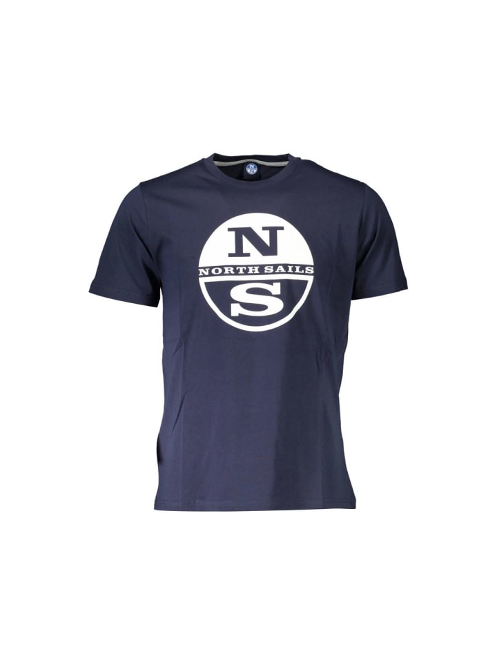 Blau Baumwolle Herren T-Shirt