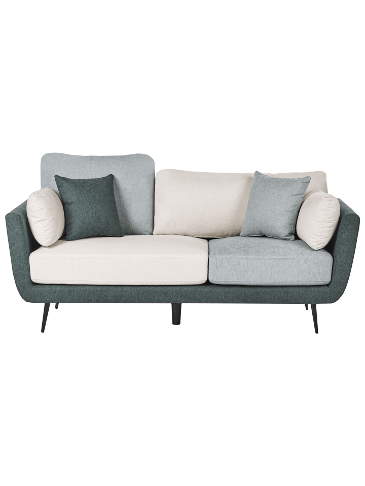 5-tlg 3-Sitzer Sofa BOLGA in Grün/Weiß/Schwarz