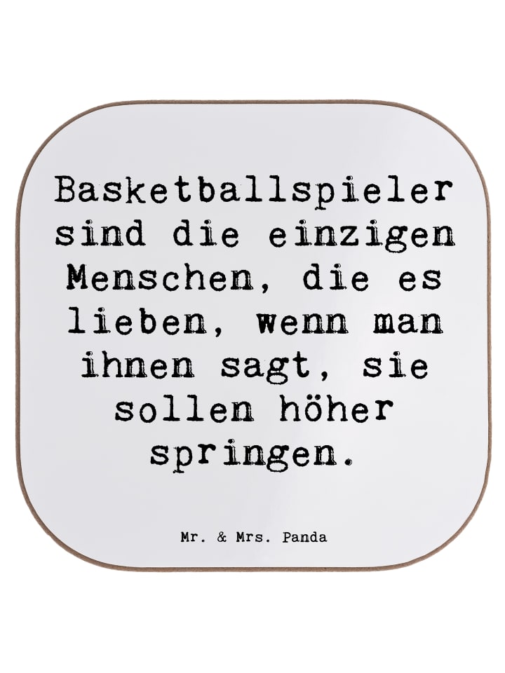 Untersetzer Spruch Basketball Motivation mit Sp... in Weiß