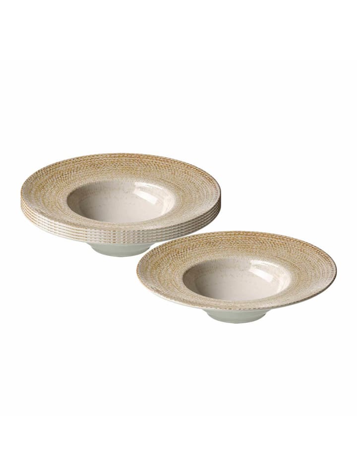 6er Set Gourmetteller Rimini in Beige ø 28 cm