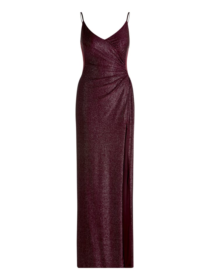 Abendkleid mit Seitenschlitzen in Dark Red/Grey