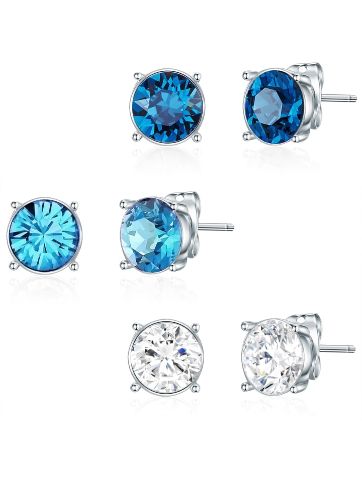Ohrstecker aus Metall-Legierung verziert mit Kristallen von Swarovski® in silber