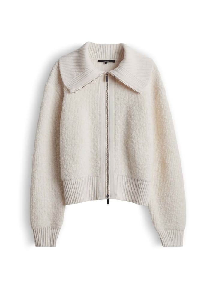Teski Strickcardigan mit Reißverschluss in Soft Cream