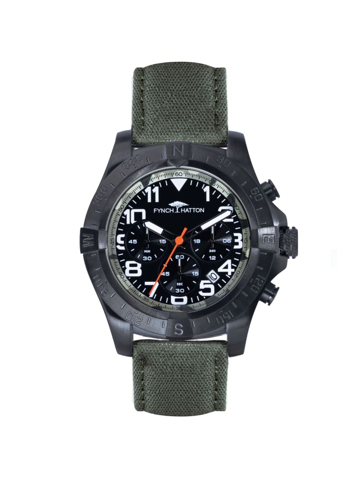 Armbanduhr The Leather Chrono in oliv