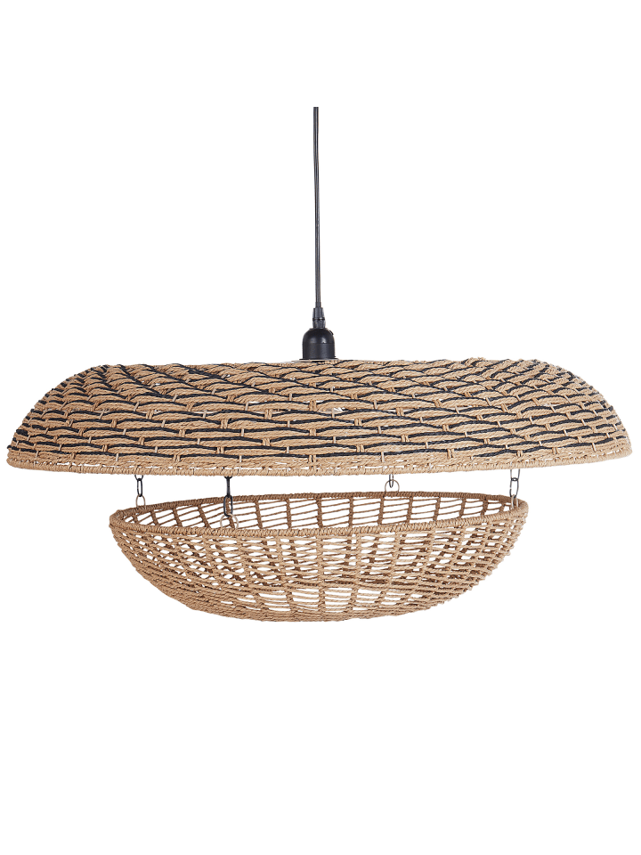 Pendelleuchten KIDEPO in Naturfarben/Beige - (W) 65 x (H) 20 x (L) 65 cm