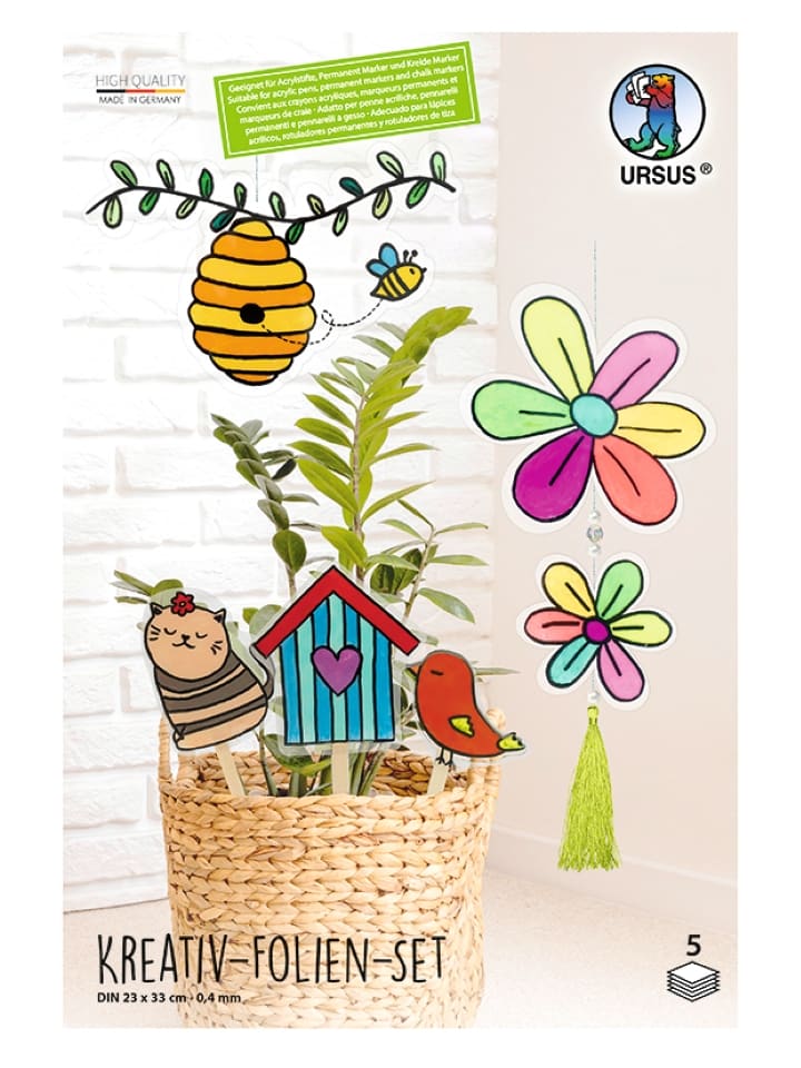 Kreativ-Folien-Set 23 x 33 cm, 5 Bl. mit Vorlagen