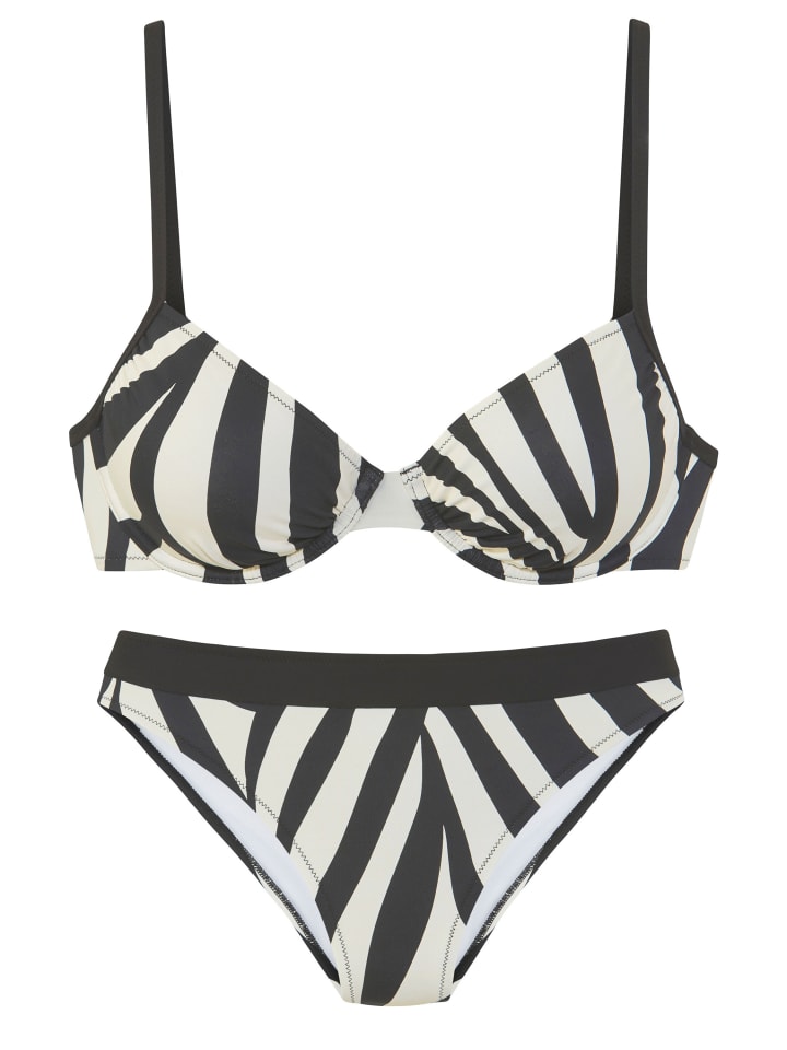 Bügel-Bikini in schwarz-creme