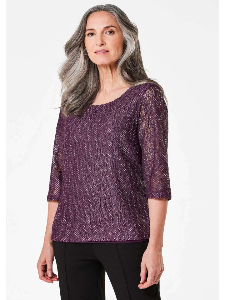 Elegantes Blusenshirt mit Glanzeffekt in beere