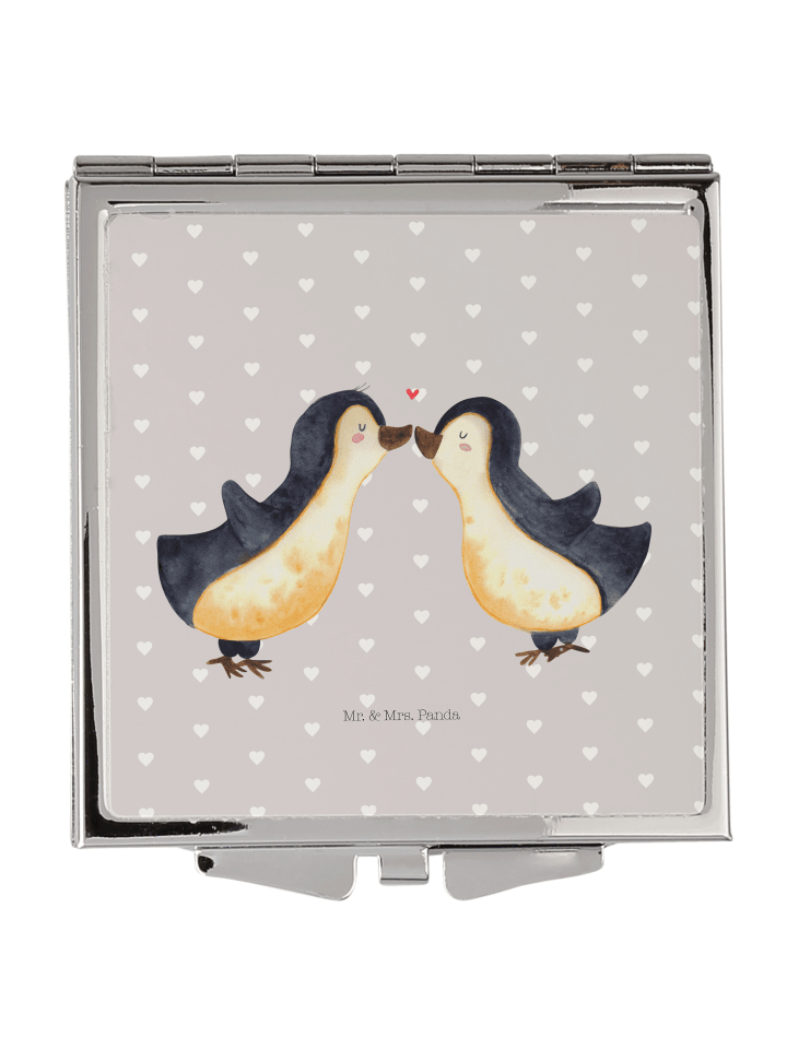 Frauenspiegel Pinguin Liebe ohne Spruch in Grau Pastell