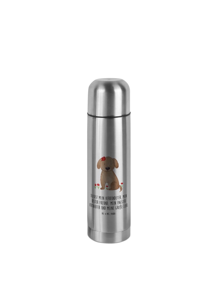 Thermoskanne Hund Dame mit Spruch in Transparent