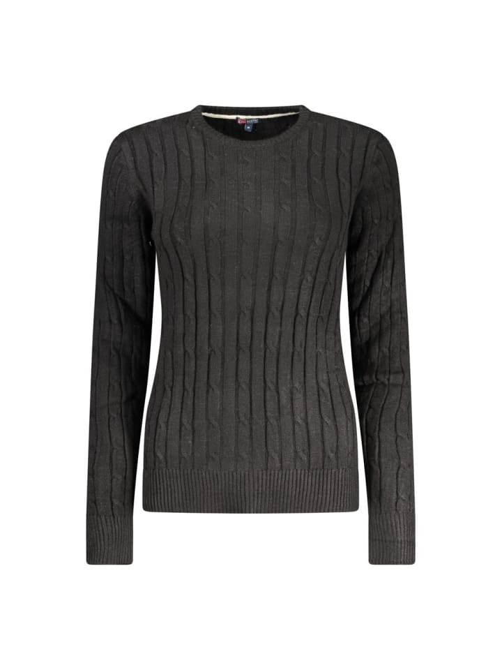 Schwarz Viskose Damen Pullover