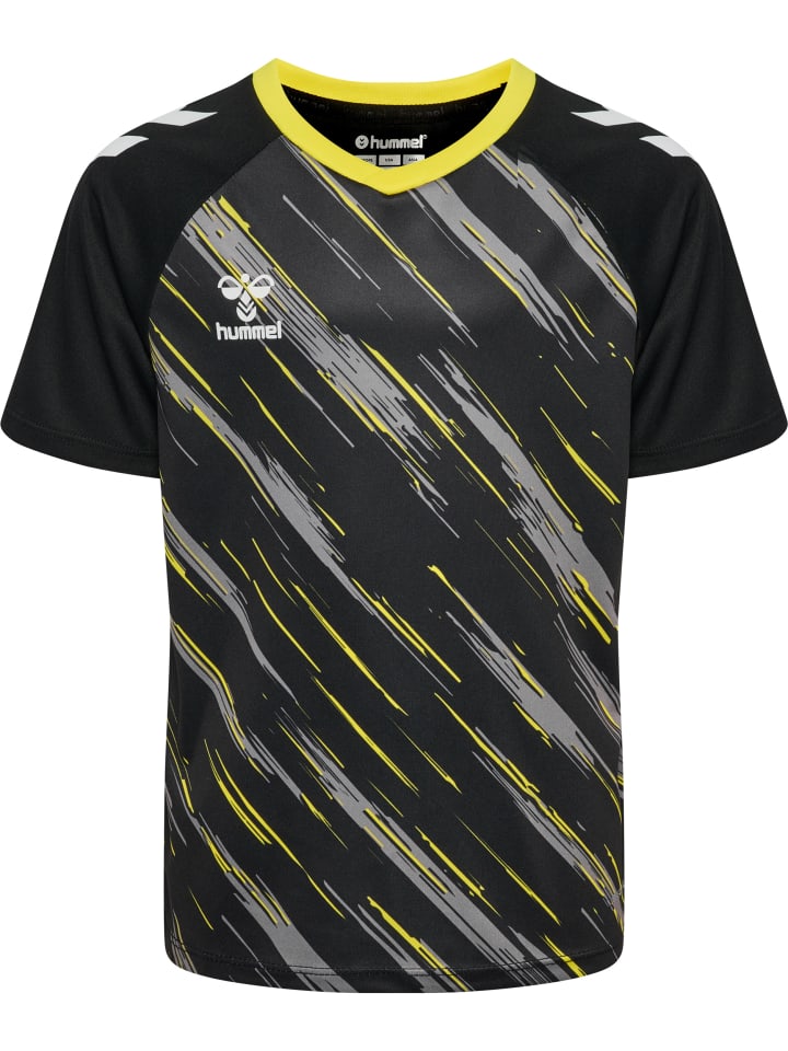 T-Shirt Raglanärmel Hmlmatch Kinder in BLACK/BLAZING YELLOW