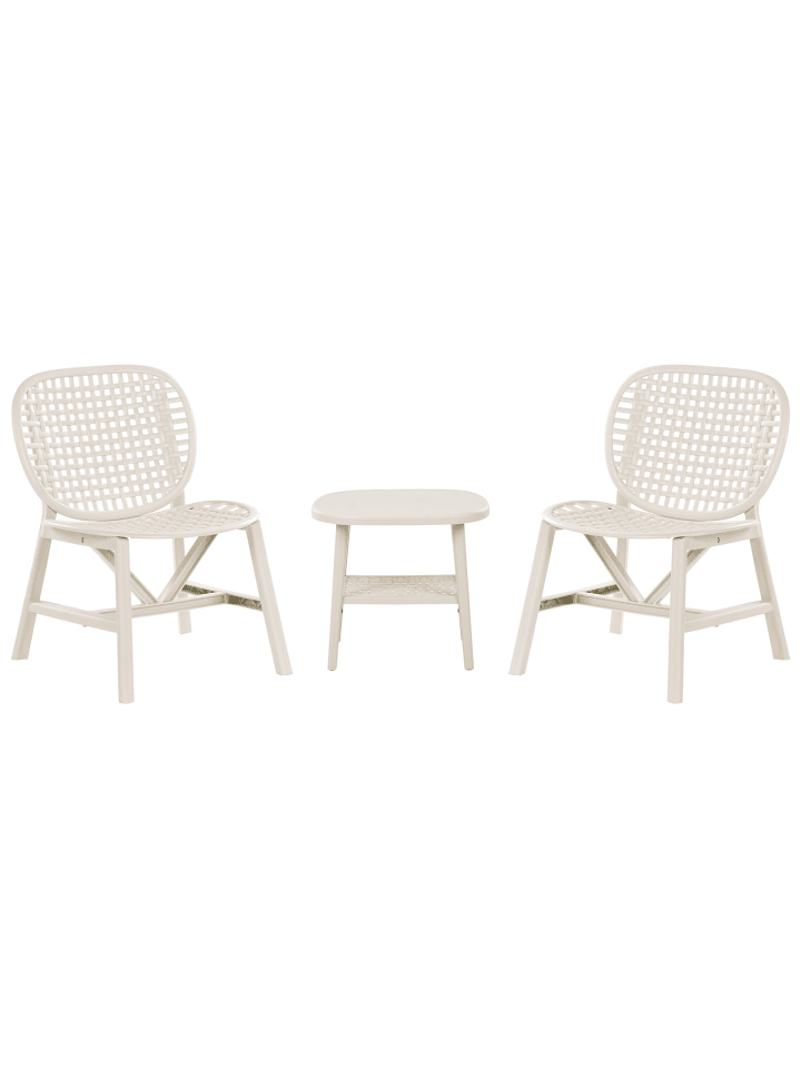 3-tlg Bistro Set SICELLE in Weiß