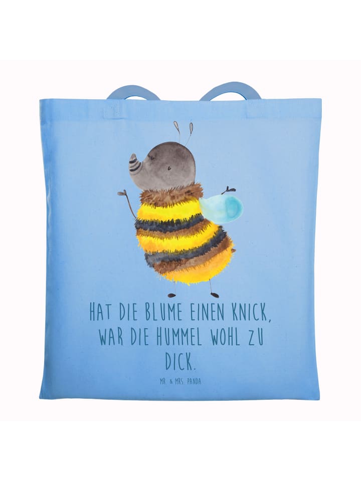 Tasche Hummel flauschig mit Spruch in Sky Blue