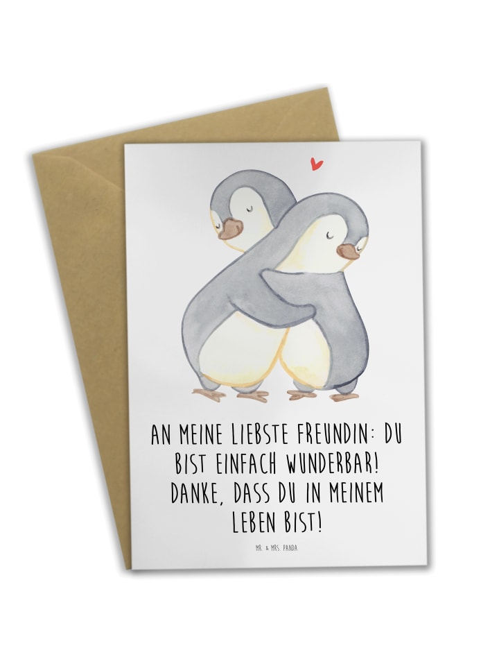 Grußkarte Liebste Freundin mit Spruch in Weiß