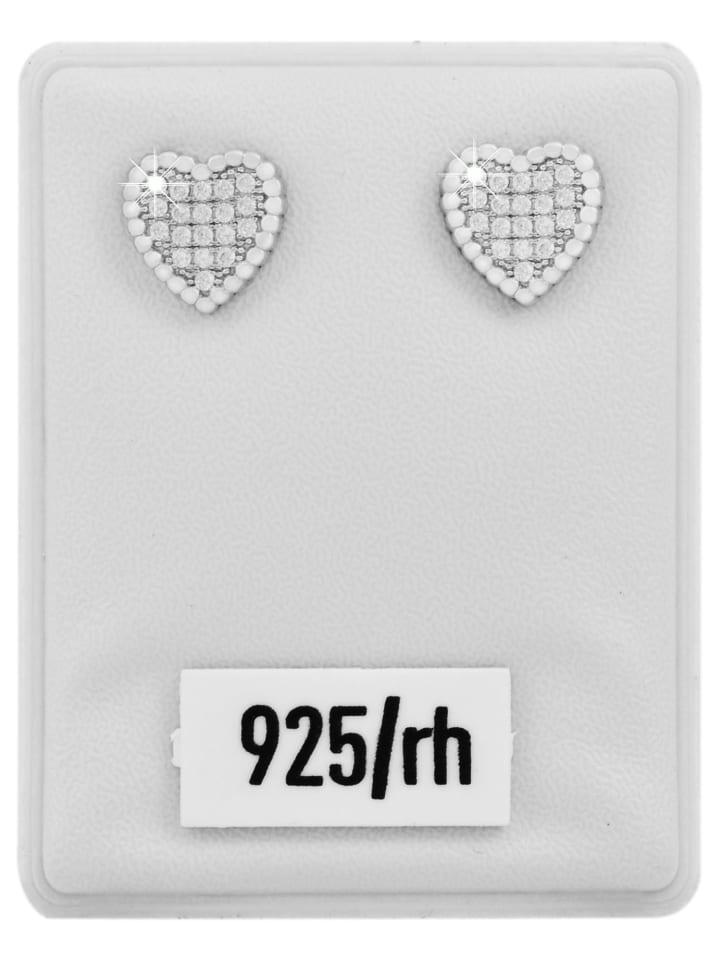 Damen Ohrringe – Ohrstecker aus 925 Silber mit Zirkonia in silber