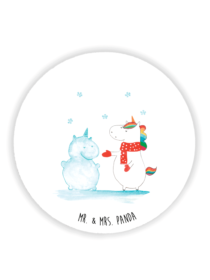 Kühlschrankmagnet Einhorn Schneemann ohne Spruch in Weiß