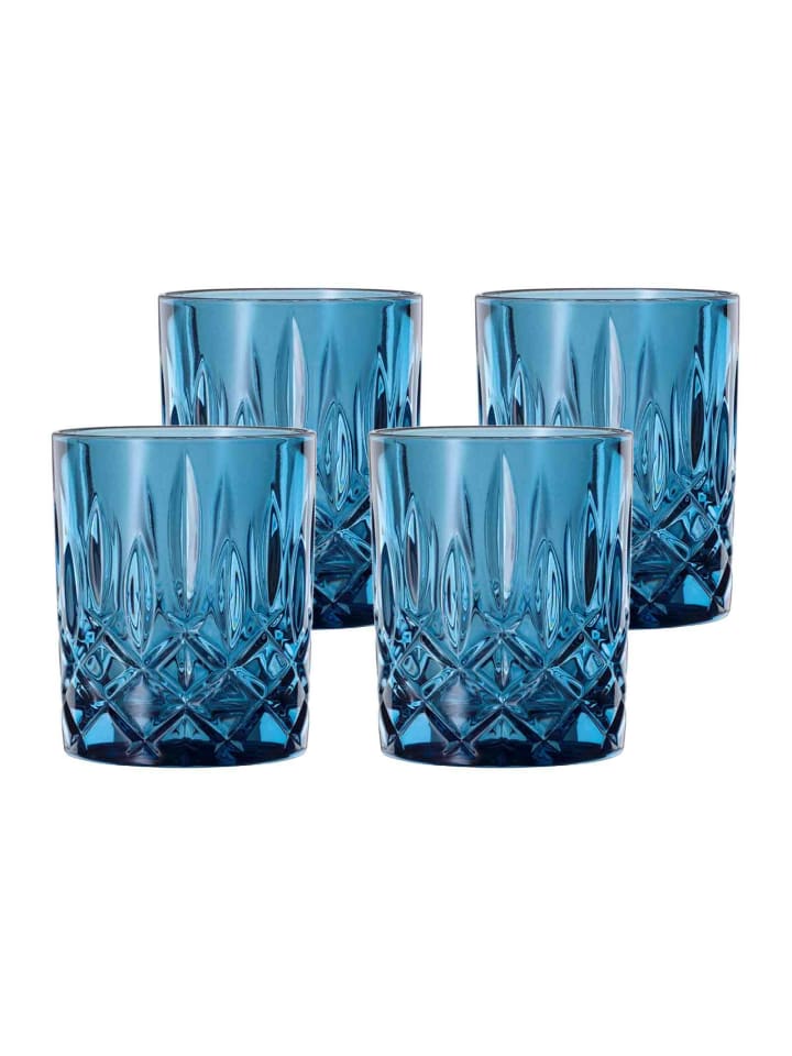 4er Set Whiskybecher Noblesse Vintage in Vintage Blue 295 ml