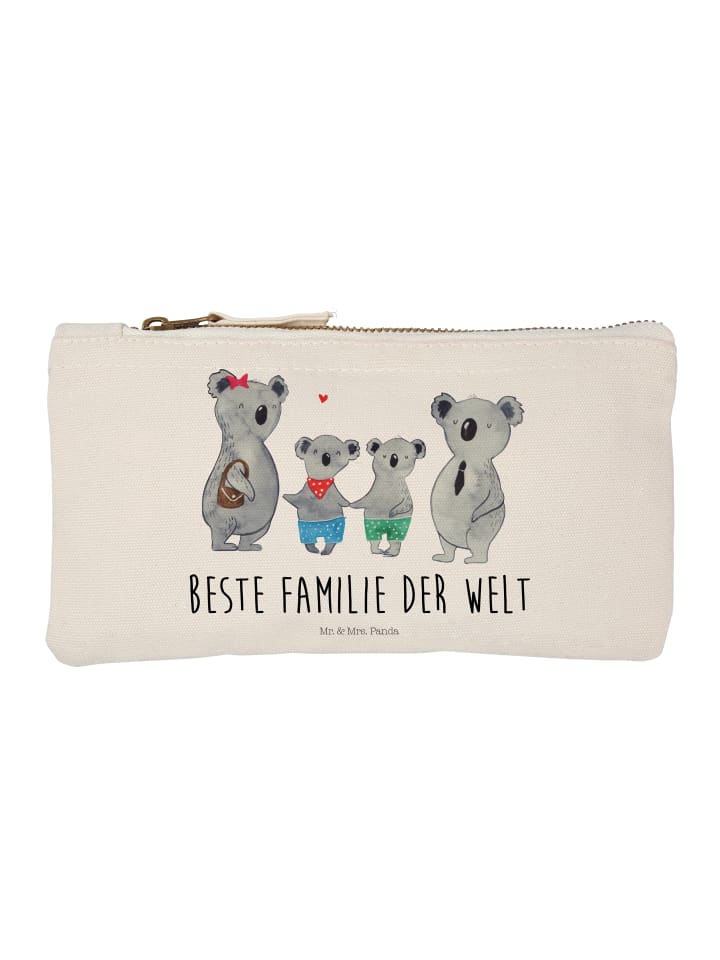 Schminktäschchen Koala Familie zwei mit Spruch in Weiß