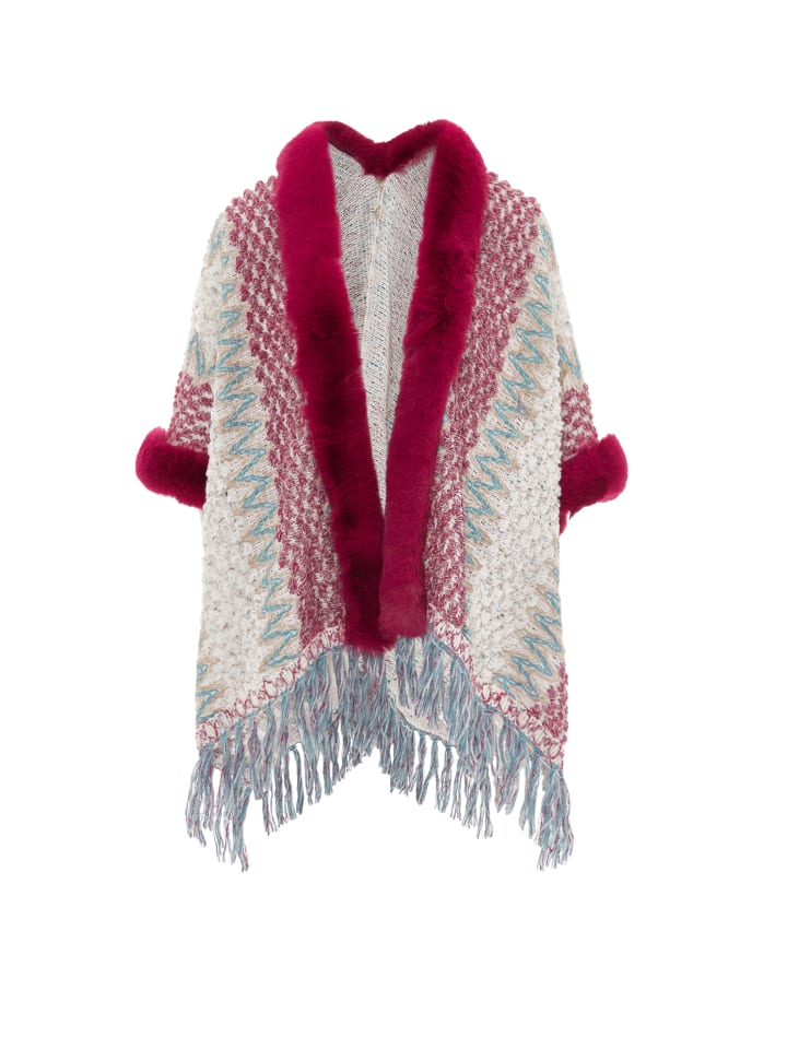 Damen Poncho in Rosa