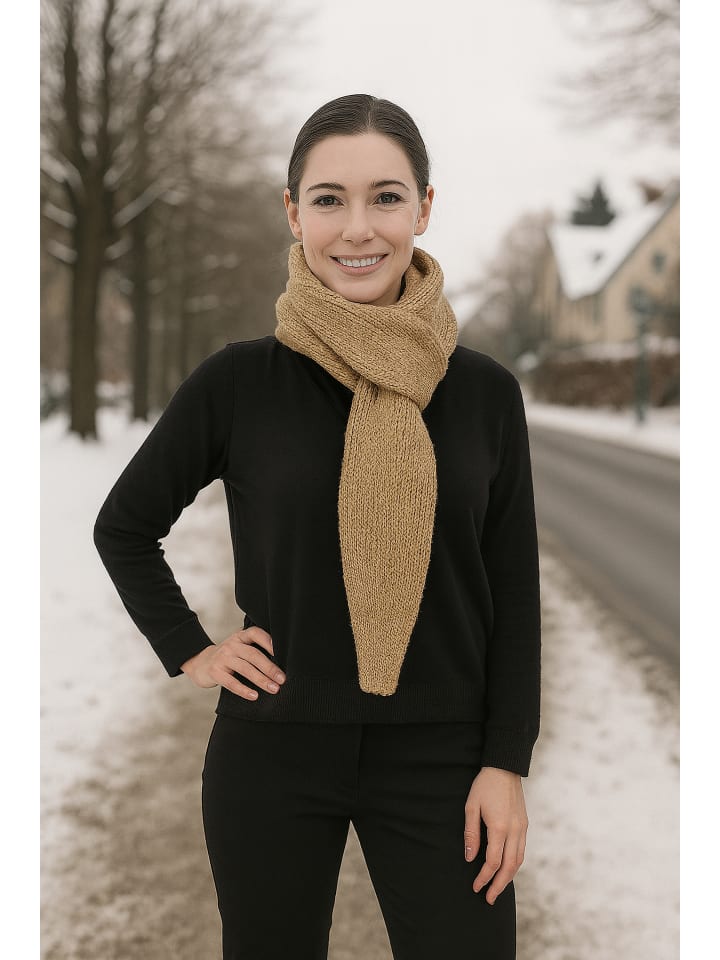 Winterschal " Strickgasse " in senf