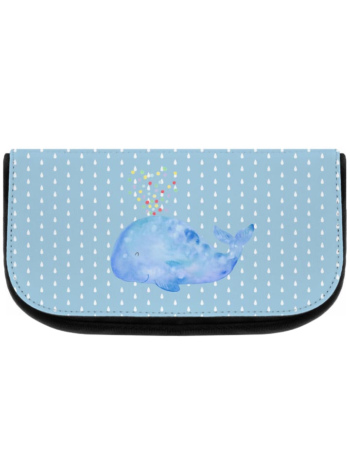 Kosmetik-Organizer Wal Konfetti ohne Spruch in Blau Pastell