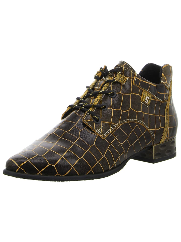 Schnürschuhe in schwarz/gelb