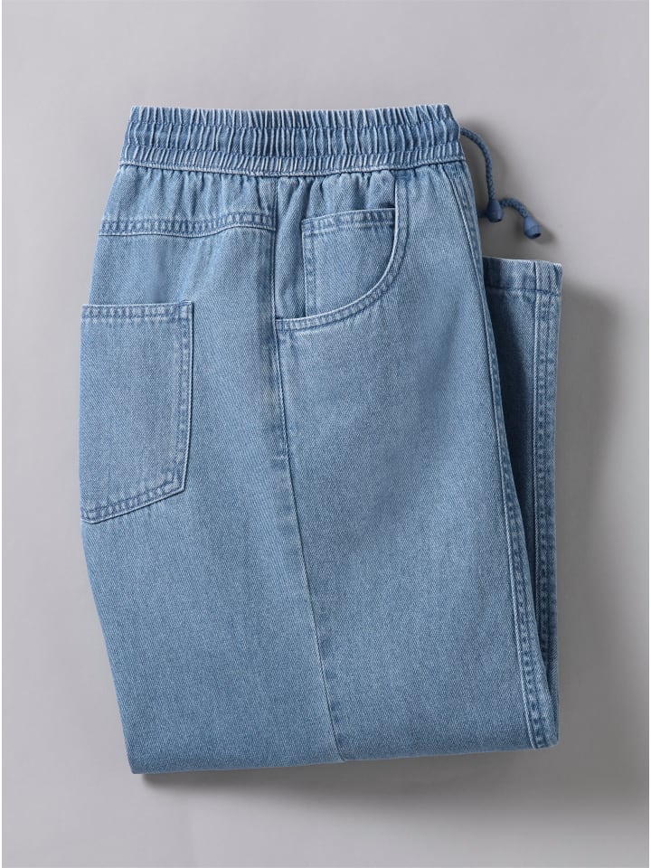 3/4-Hose in blue-bleached
