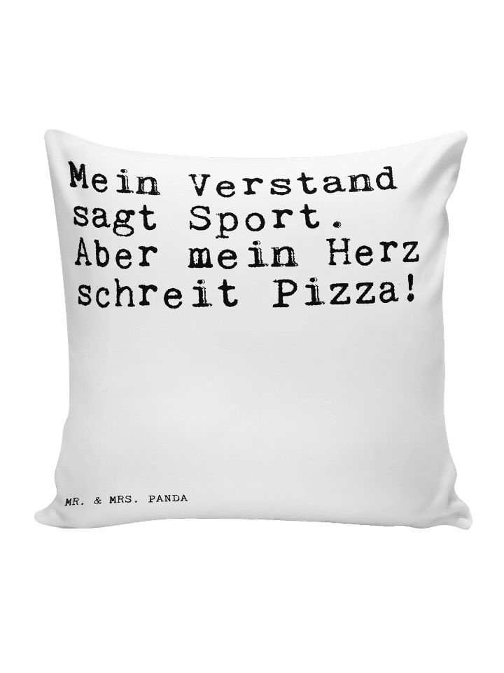 Kissen Mein Verstand sagt Sport.... mit Spruch in Weiß