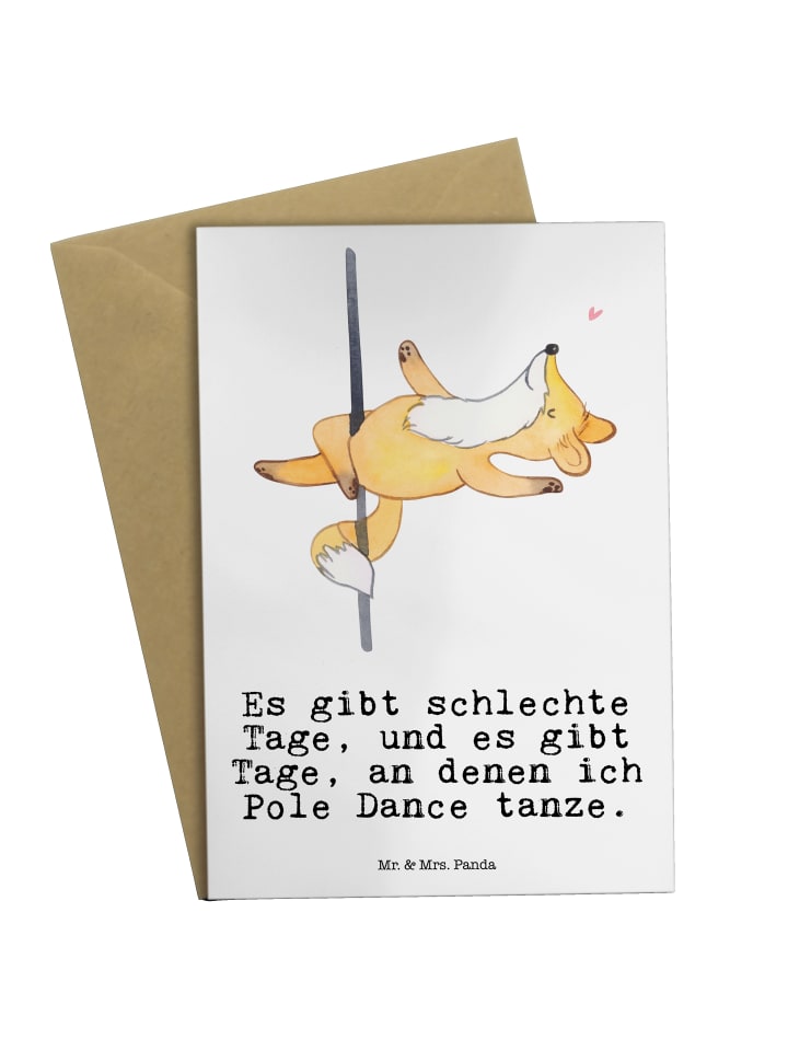 Grußkarte Fuchs PoledanZeichen mit Spruch in Weiß