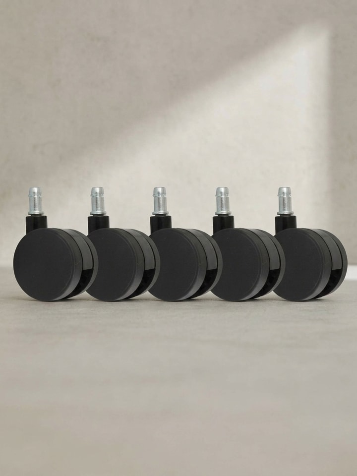 Weichbodenrollen | 5er-Set, Schwarz, ø60mm, 11mm-Stift