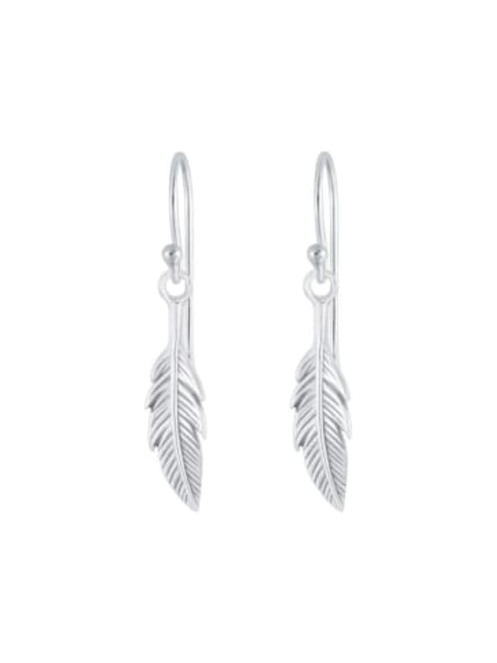 Ohrringe FEDER in 925 Sterling Silber, 2-tlg. in silber