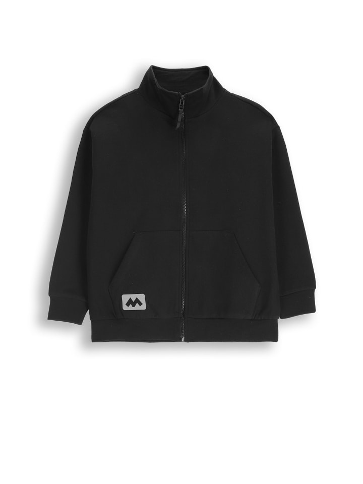 Reißverschlussjacke in schwarz