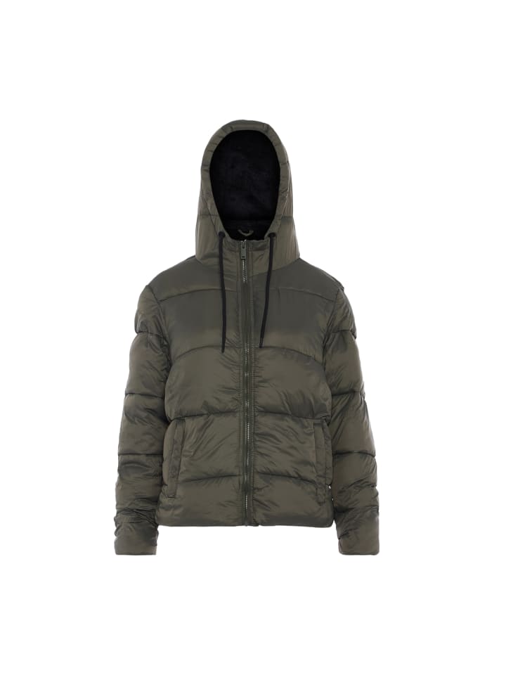 Damen Wattierte Winterjacke in Armeegrün