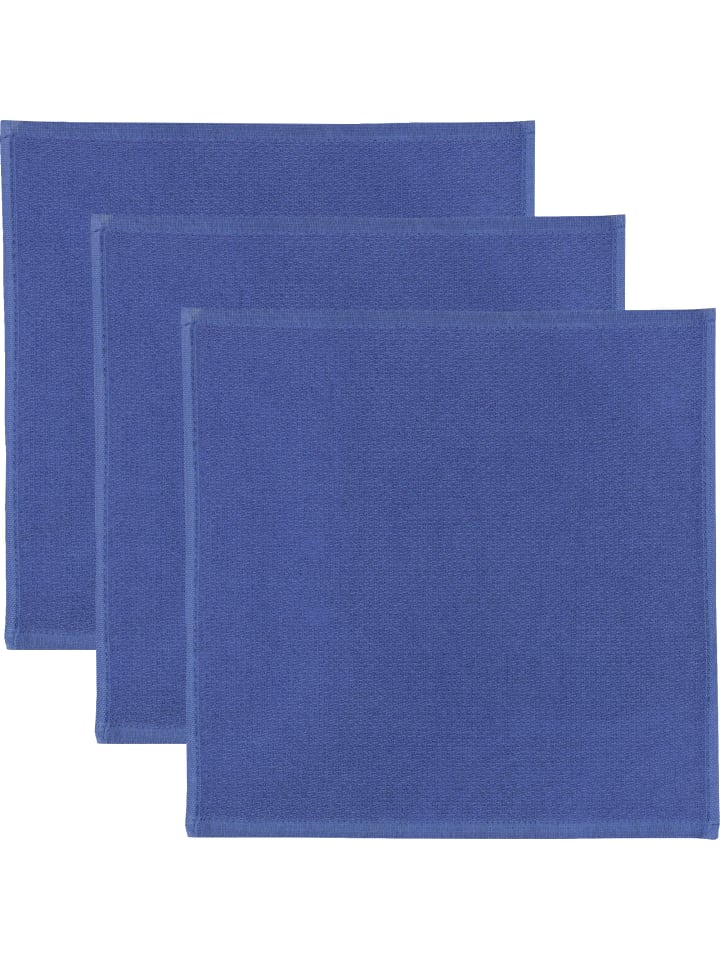 Baumwolle Spültuch 3er-Pack in blau