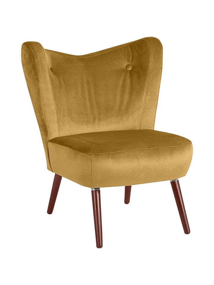 SESSEL Kathy Bezug Samtvelours Buche nussbaum dunkel / mais