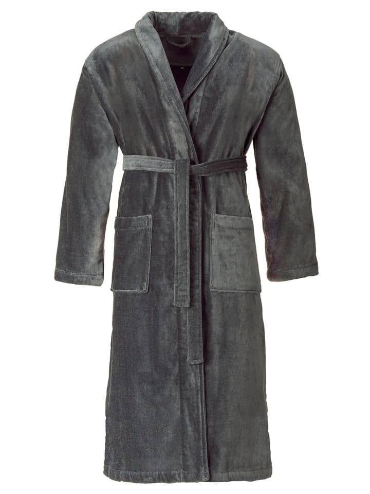 Bademantel mit Schalkragen in flanell
