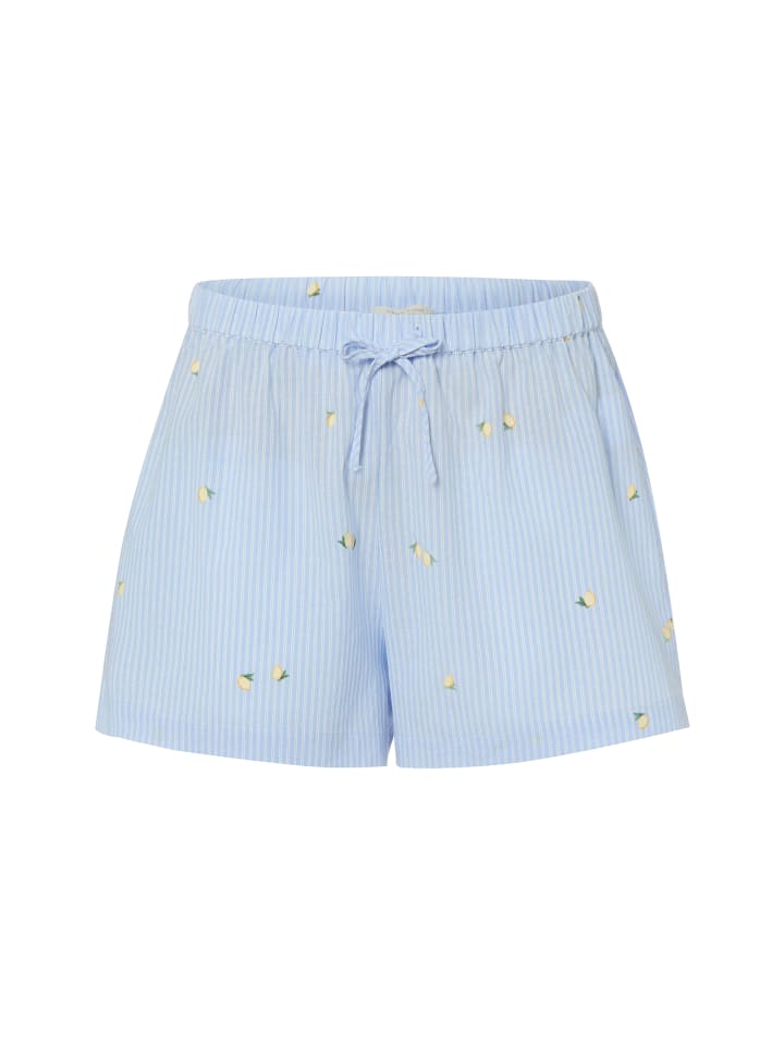 Pyjama-Shorts in hellblau weiß