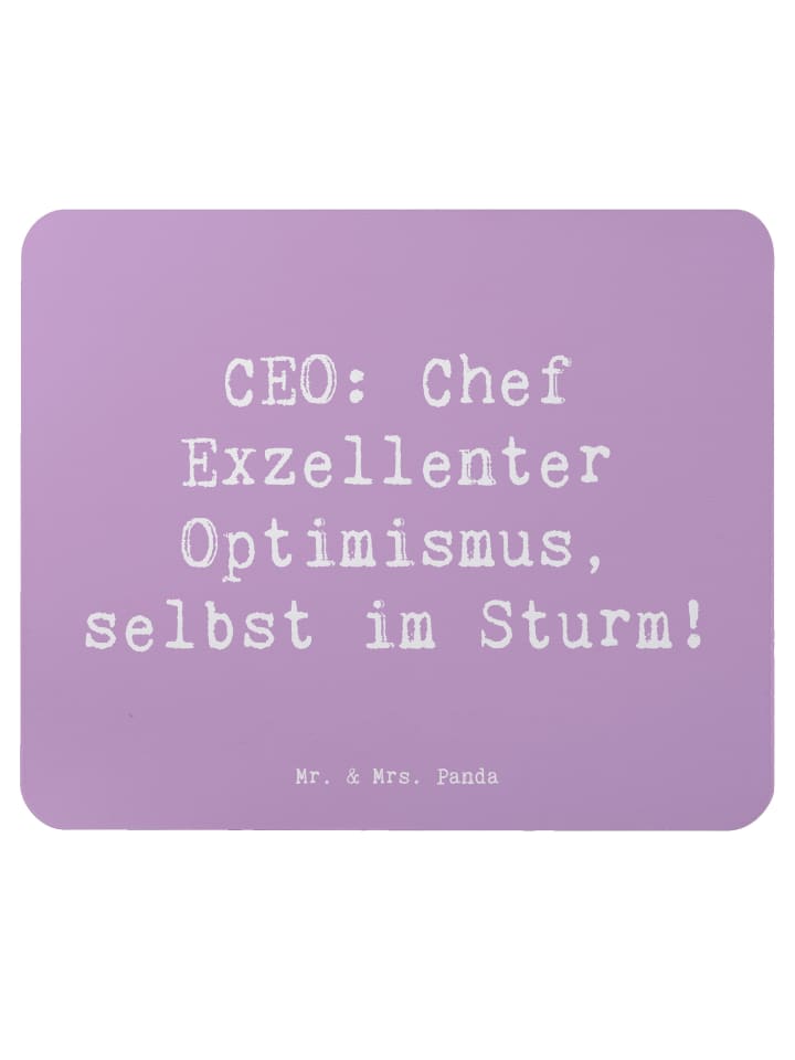 Mouse Pad Spruch ZeichenO Optimismus mit Spruch in Lavendeltraum