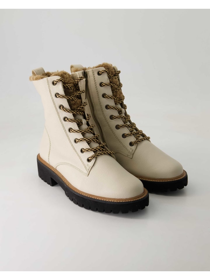 Schnürstiefeletten in Beige