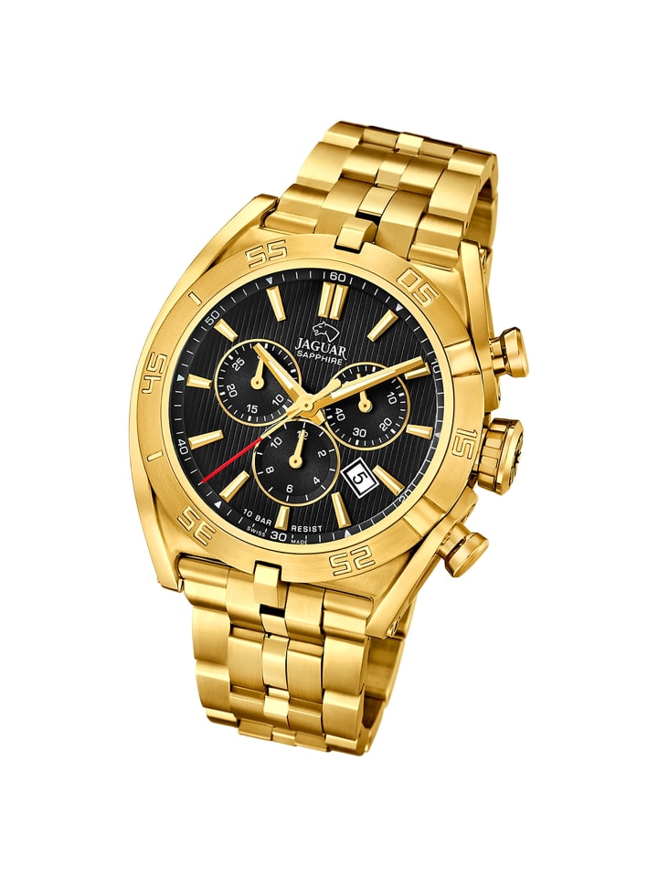 Chronograph-Armbanduhr Jaguar Executive gold extra groß (ca. 45,8mm)