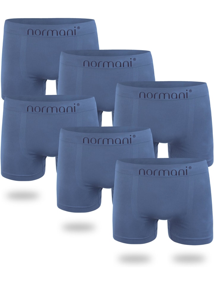 6 Stück Mikrofaser-Boxershorts für Herren aus Nylon in Blau/Hellblau