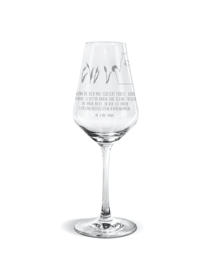 Weinglas Otter Stein mit Spruch in Transparent