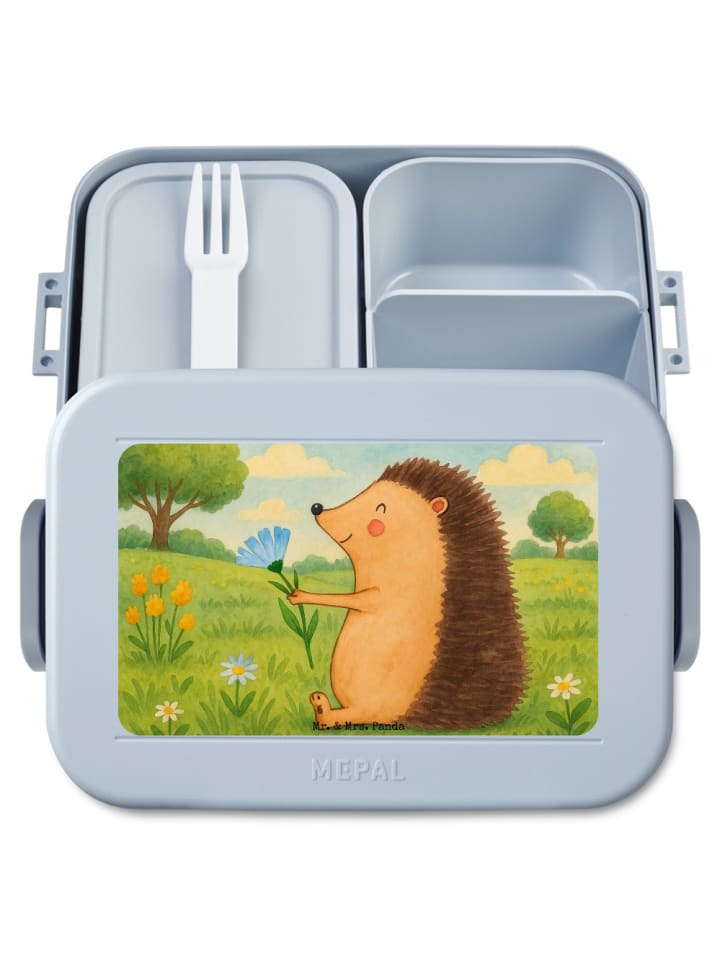 MEPAL Bentobox Igel Blumen Design ohne Spruch in Blau Pastell