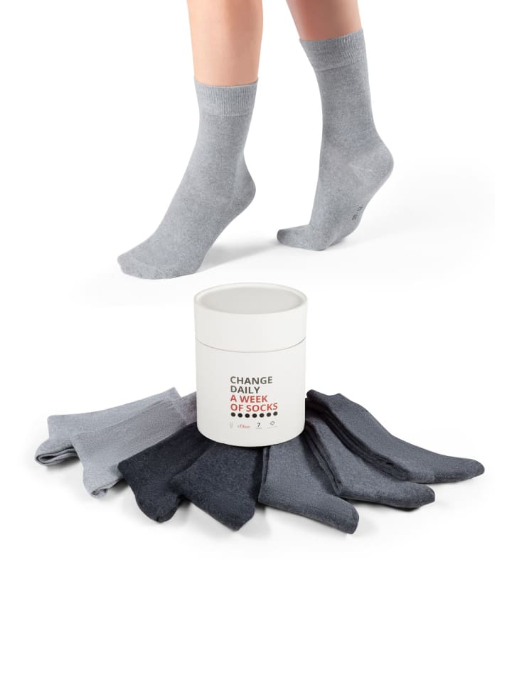 Sockenbox 7er Pack light grey mix