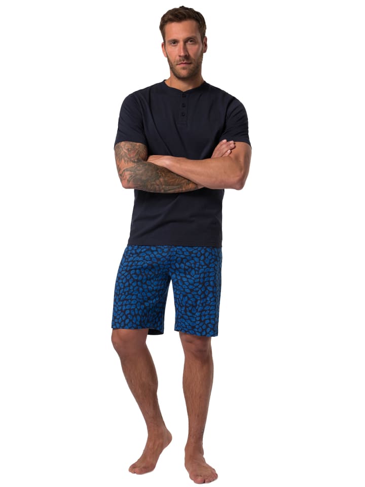 Langer Schlafanzug in navy blau